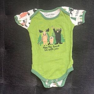 Green Forest Print Kids One Piece